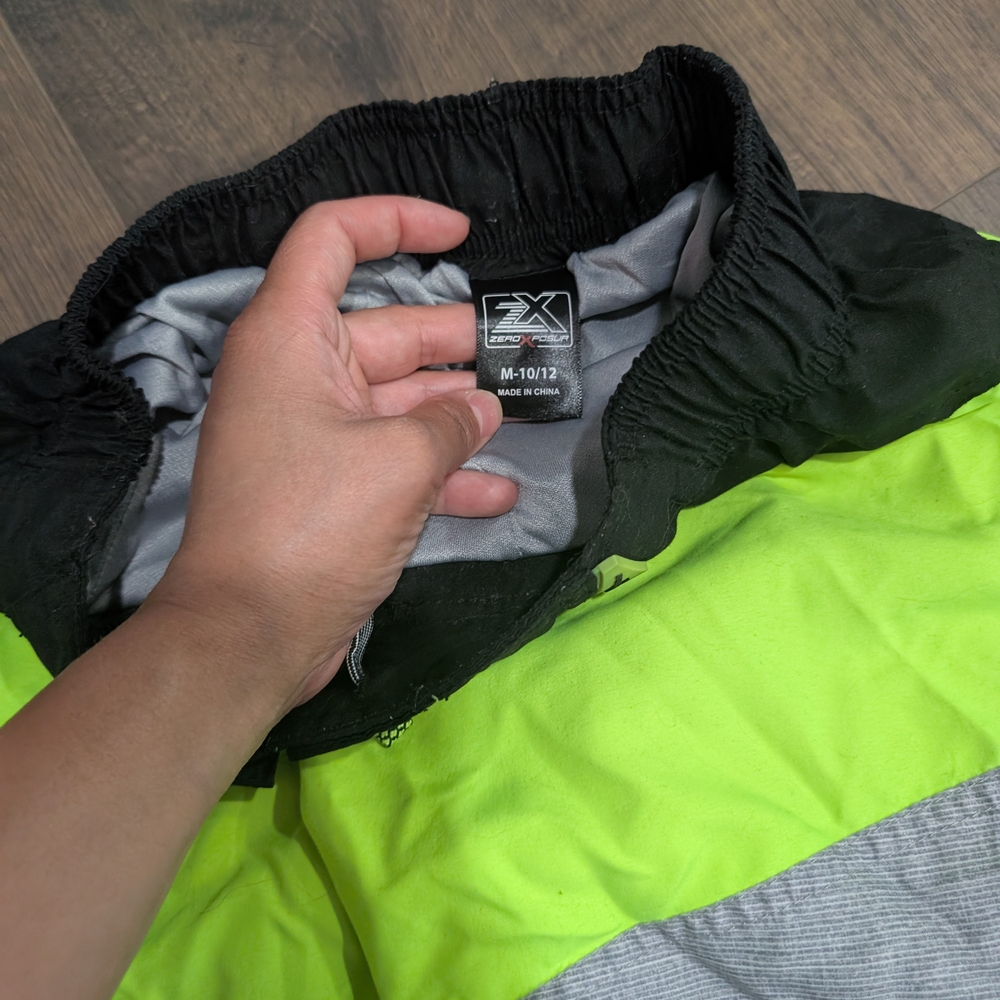Kids Lime and Black Raincoat